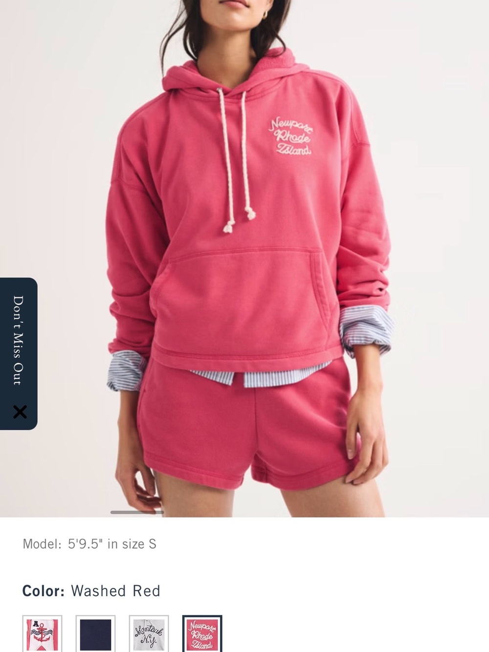 Abercrombie & Fitch Washed Red Hoodie